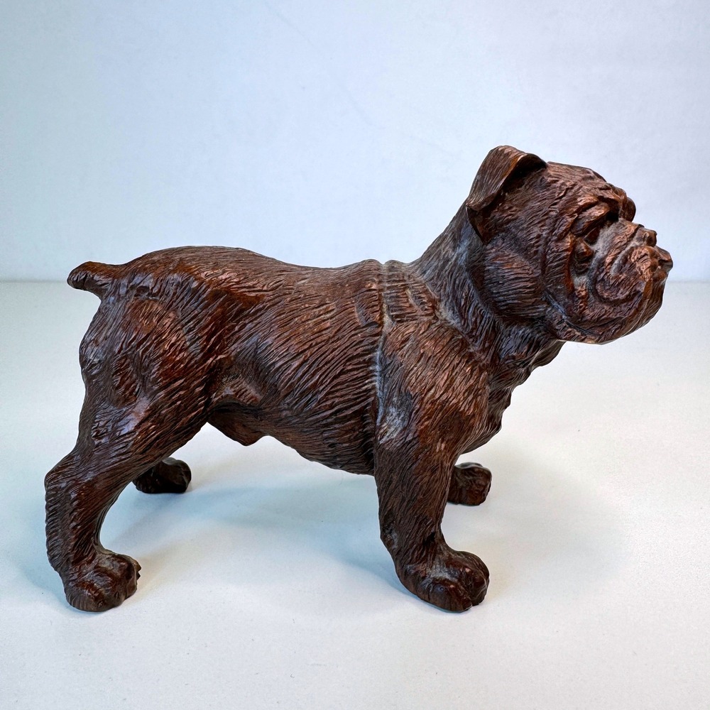 ENGLISH BULLDOG Red Mill Pecan Shell Resin Brown Vintage